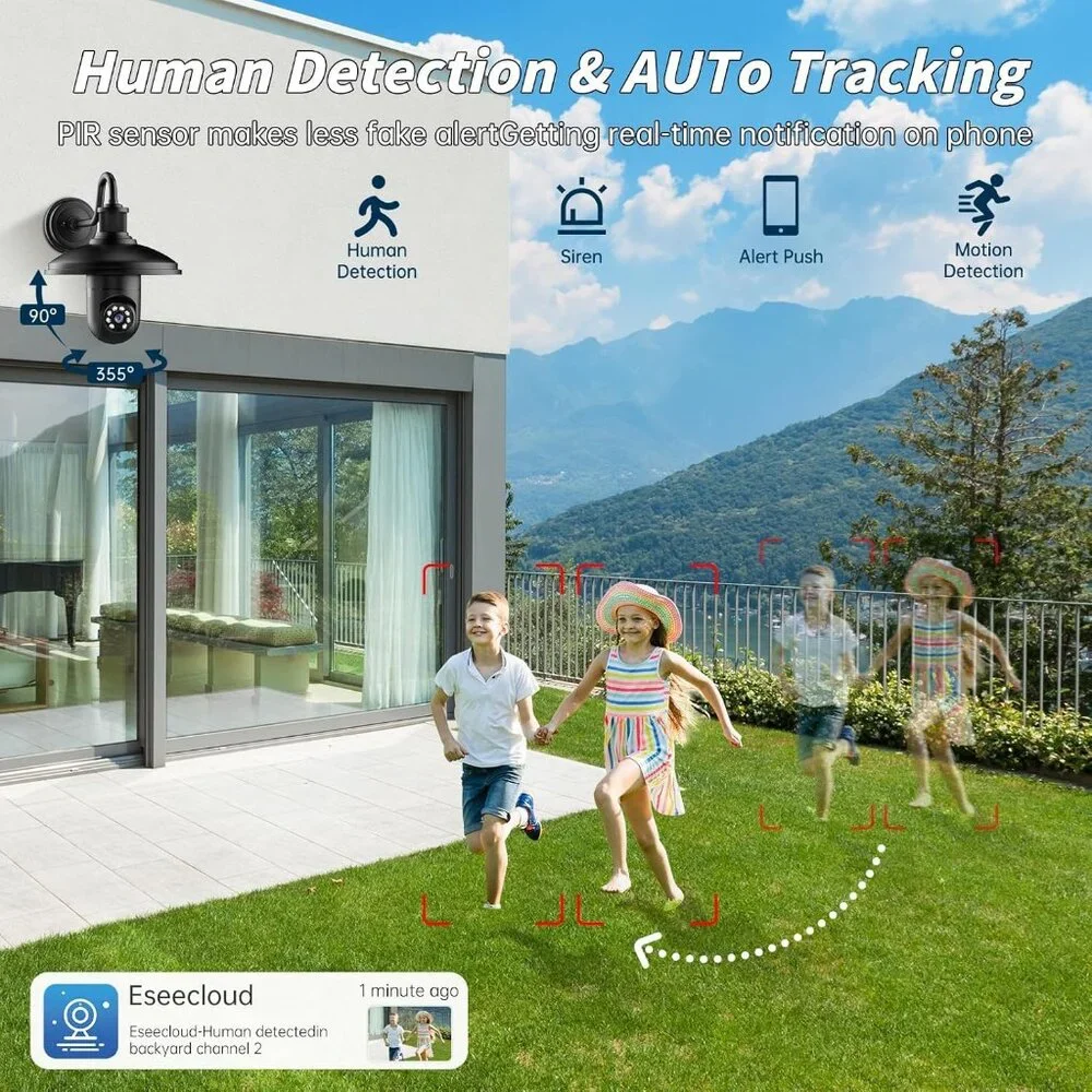 2K Light Bulb Security Camera Outdoor 2 Pack 5G/2.4GHz Wireless Motion Detection